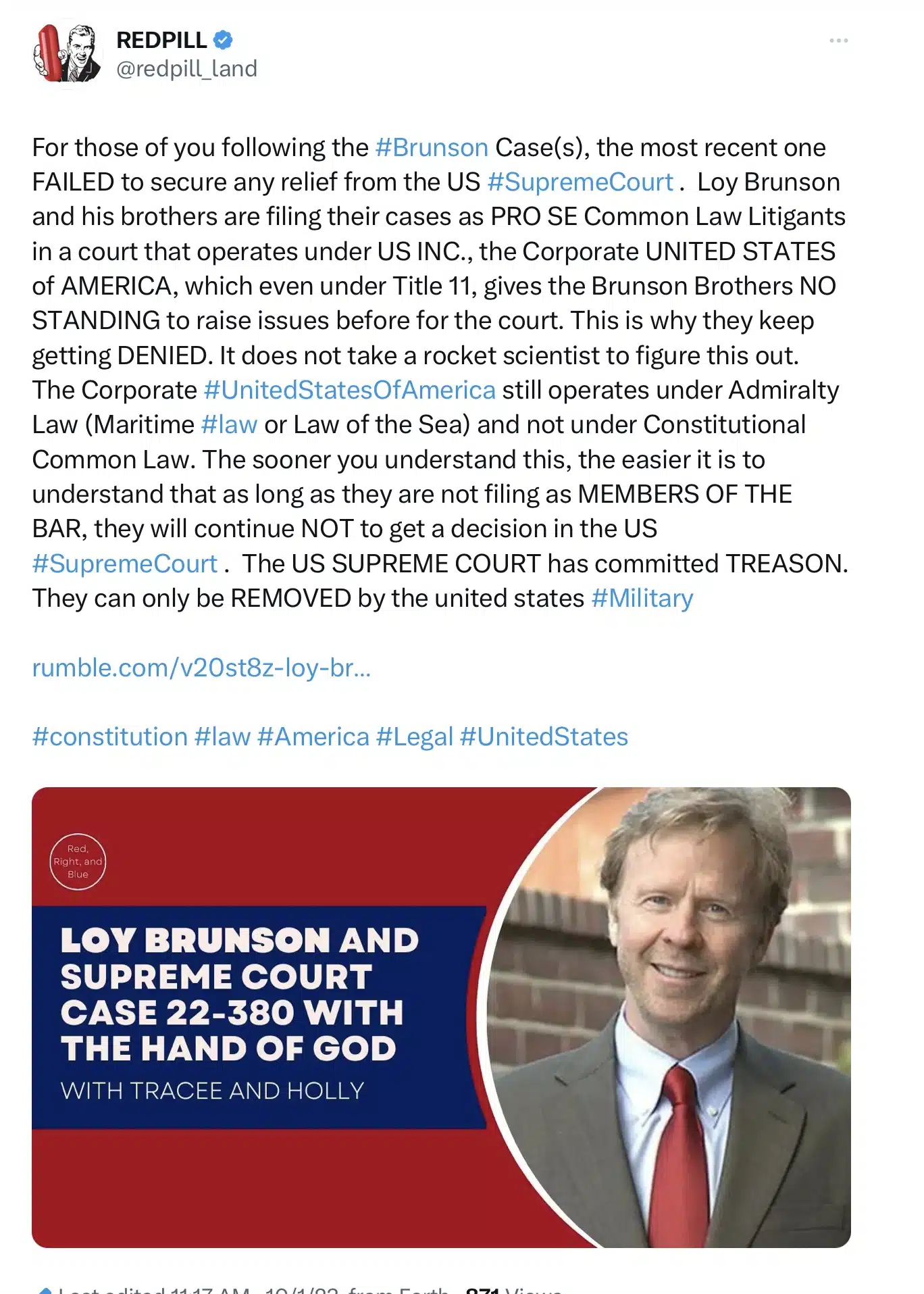 A sovereign citizen explains why the brunsons lost